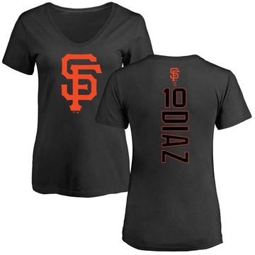 Women's San Francisco Giants Isan Diaz ＃10 Backer Slim Fit T-Shirt - Black