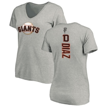 Women's San Francisco Giants Isan Diaz ＃10 Backer Slim Fit T-Shirt Ash