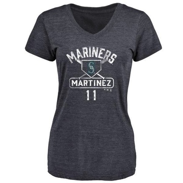 Women's Seattle Mariners Edgar Martinez ＃11 Base Runner T-Shirt - Navy