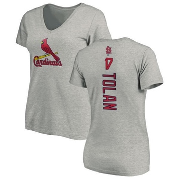 Women's St. Louis Cardinals Bobby Tolan ＃17 Backer Slim Fit T-Shirt Ash