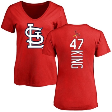 Women's St. Louis Cardinals John King ＃47 Backer Slim Fit T-Shirt - Red