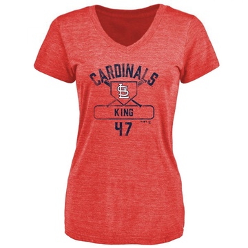 Women's St. Louis Cardinals John King ＃47 Base Runner T-Shirt - Red