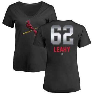 Women's St. Louis Cardinals Kyle Leahy ＃62 Midnight Mascot V-Neck T-Shirt - Black
