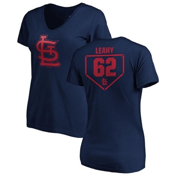 Women's St. Louis Cardinals Kyle Leahy ＃62 RBI Slim Fit V-Neck T-Shirt - Navy