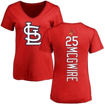 Women's St. Louis Cardinals Mark McGwire ＃25 Backer Slim Fit T-Shirt - Red