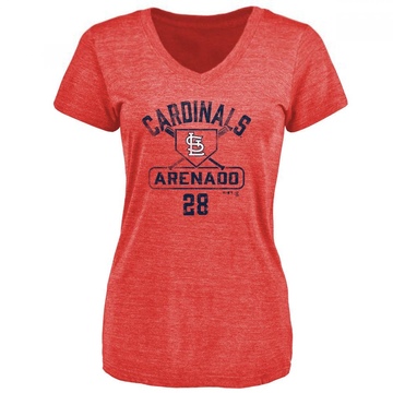 Women's St. Louis Cardinals Nolan Arenado ＃28 Base Runner T-Shirt - Red