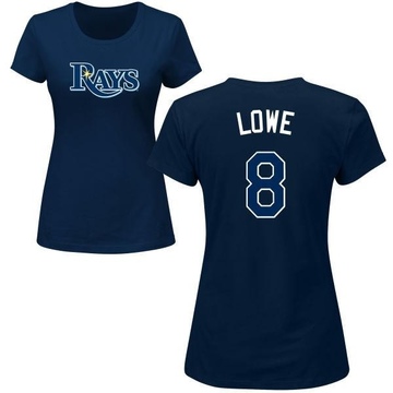 Women's Tampa Bay Rays Brandon Lowe ＃8 Roster Name & Number T-Shirt - Navy