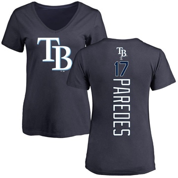Women's Tampa Bay Rays Isaac Paredes ＃17 Backer Slim Fit T-Shirt - Navy
