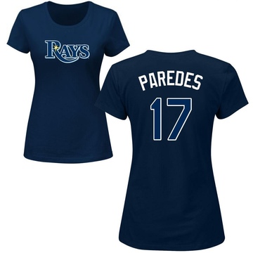 Women's Tampa Bay Rays Isaac Paredes ＃17 Roster Name & Number T-Shirt - Navy