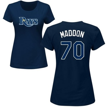 Women's Tampa Bay Rays Joe Maddon ＃70 Roster Name & Number T-Shirt - Navy
