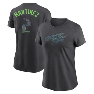 Women's Tampa Bay Rays Michael Martinez ＃2 2024 City Connect T-Shirt - Charcoal