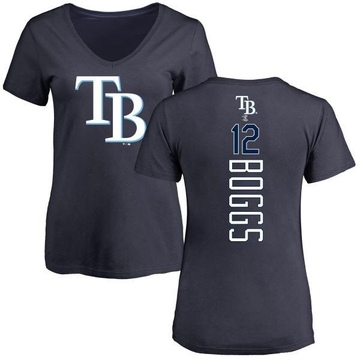 Women's Tampa Bay Rays Wade Boggs ＃12 Backer Slim Fit T-Shirt - Navy