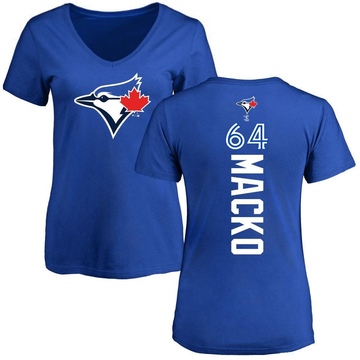 Women's Toronto Blue Jays Adam Macko ＃64 Backer Slim Fit T-Shirt - Royal