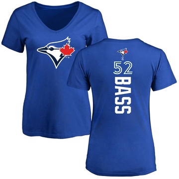 Women's Toronto Blue Jays Anthony Bass ＃52 Backer Slim Fit T-Shirt - Royal