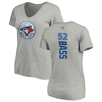 Women's Toronto Blue Jays Anthony Bass ＃52 Backer Slim Fit T-Shirt Ash