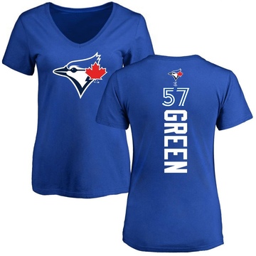Women's Toronto Blue Jays Chad Green ＃57 Backer Slim Fit T-Shirt - Royal