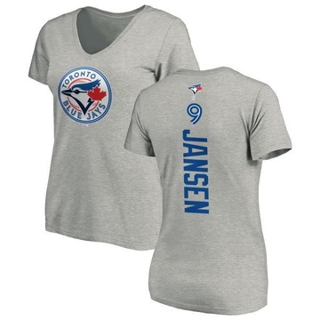 Women's Toronto Blue Jays Danny Jansen ＃9 Backer Slim Fit T-Shirt Ash