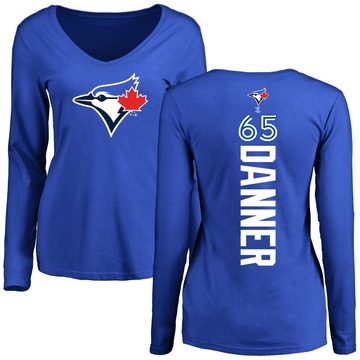 Women's Toronto Blue Jays Hagen Danner ＃65 Backer Slim Fit Long Sleeve T-Shirt - Royal