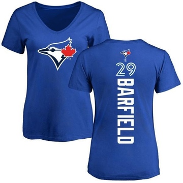 Women's Toronto Blue Jays Jesse Barfield ＃29 Backer Slim Fit T-Shirt - Royal