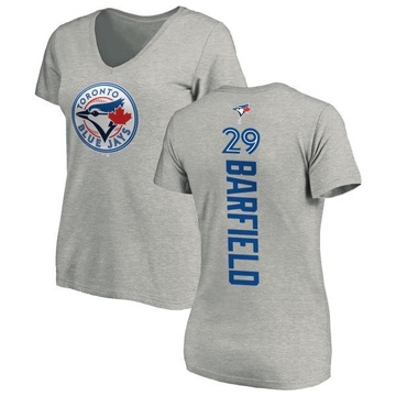 Women's Toronto Blue Jays Jesse Barfield ＃29 Backer Slim Fit T-Shirt Ash
