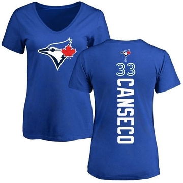 Women's Toronto Blue Jays Jose Canseco ＃33 Backer Slim Fit T-Shirt - Royal