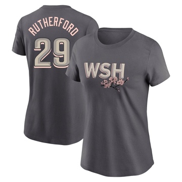 Women's Washington Nationals Blake Rutherford ＃29 2022 City Connect Name & Number T-Shirt - Gray