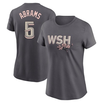 Women's Washington Nationals CJ Abrams ＃5 2022 City Connect Name & Number T-Shirt - Gray