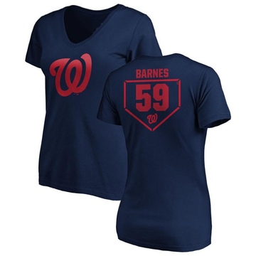Women's Washington Nationals Jacob Barnes ＃59 RBI Slim Fit V-Neck T-Shirt - Navy
