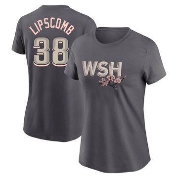 Women's Washington Nationals Trey Lipscomb ＃38 2022 City Connect Name & Number T-Shirt - Gray