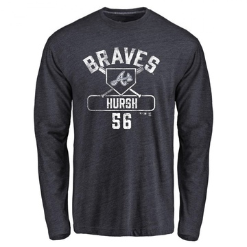 Youth Atlanta Braves Jason Hursh ＃56 Base Runner Long Sleeve T-Shirt - Navy