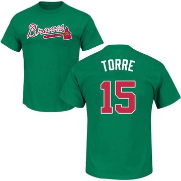 Youth Atlanta Braves Joe Torre ＃15 St. Patrick's Day Roster Name & Number T-Shirt - Green