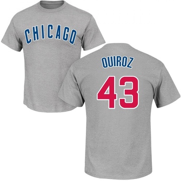 Youth Chicago Cubs Esteban Quiroz ＃43 Roster Name & Number T-Shirt - Gray