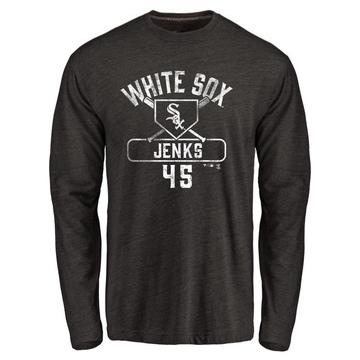 Youth Chicago White Sox Bobby Jenks ＃45 Base Runner Long Sleeve T-Shirt - Black