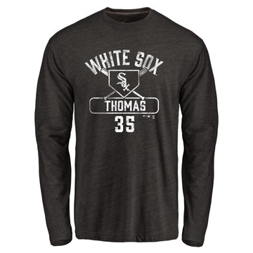 Youth Chicago White Sox Frank Thomas ＃35 Base Runner Long Sleeve T-Shirt - Black