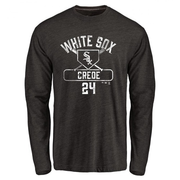Youth Chicago White Sox Joe Crede ＃24 Base Runner Long Sleeve T-Shirt - Black