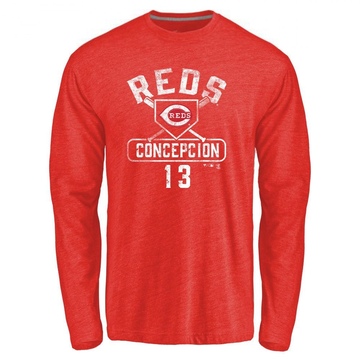 Youth Cincinnati Reds Dave Concepcion ＃13 Base Runner Long Sleeve T-Shirt - Red