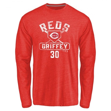 Youth Cincinnati Reds Ken Griffey ＃30 Base Runner Long Sleeve T-Shirt - Red