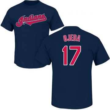 Youth Cleveland Guardians Bob Ojeda ＃17 Roster Name & Number T-Shirt - Navy
