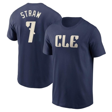 Youth Cleveland Guardians Myles Straw ＃7 2024 City Connect T-Shirt - Navy