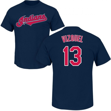 Youth Cleveland Guardians Omar Vizquel ＃13 Roster Name & Number T-Shirt - Navy