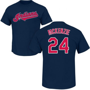 Youth Cleveland Guardians Triston McKenzie ＃24 Roster Name & Number T-Shirt - Navy