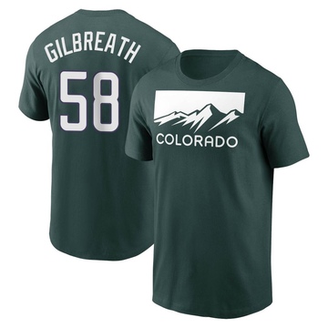 Youth Colorado Rockies Lucas Gilbreath ＃58 2022 City Connect Name & Number T-Shirt - Green