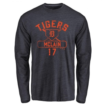 Youth Detroit Tigers Denny McLain ＃17 Base Runner Long Sleeve T-Shirt - Navy