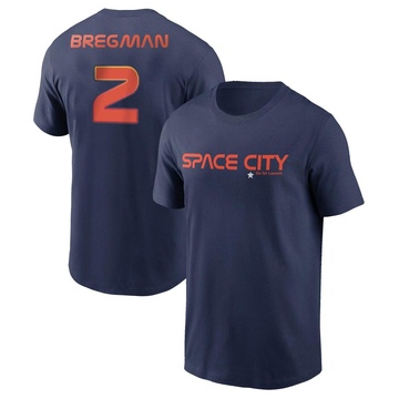 Youth Houston Astros Alex Bregman ＃2 2022 City Connect Name & Number T-Shirt - Navy