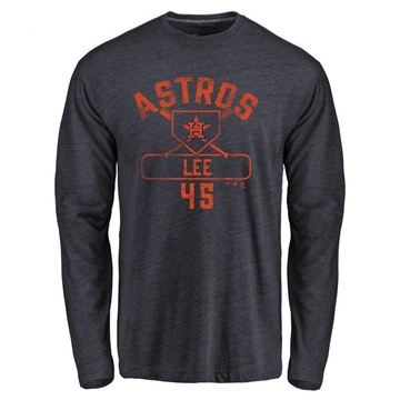 Youth Houston Astros Carlos Lee ＃45 Base Runner Long Sleeve T-Shirt - Navy