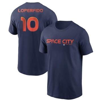 Youth Houston Astros Joey Loperfido ＃10 2022 City Connect Name & Number T-Shirt - Navy