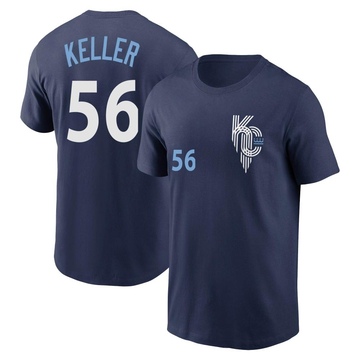 Youth Kansas City Royals Brad Keller ＃56 2022 City Connect Name & Number T-Shirt - Navy
