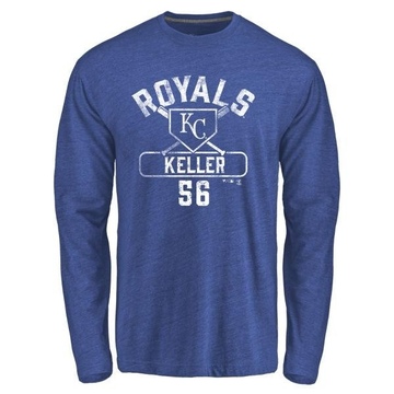 Youth Kansas City Royals Brad Keller ＃56 Base Runner Long Sleeve T-Shirt - Royal