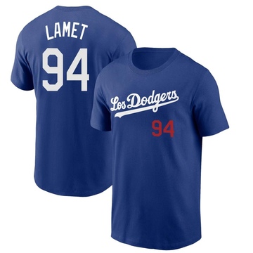 Youth Los Angeles Dodgers Dinelson Lamet ＃94 2022 City Connect Name & Number T-Shirt - Royal
