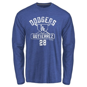 Youth Los Angeles Dodgers Franklin Gutierrez ＃28 Base Runner Long Sleeve T-Shirt - Royal